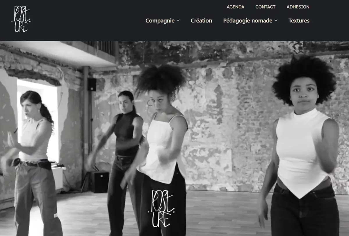 Page d'accueil du site de la Cie Post(ure)